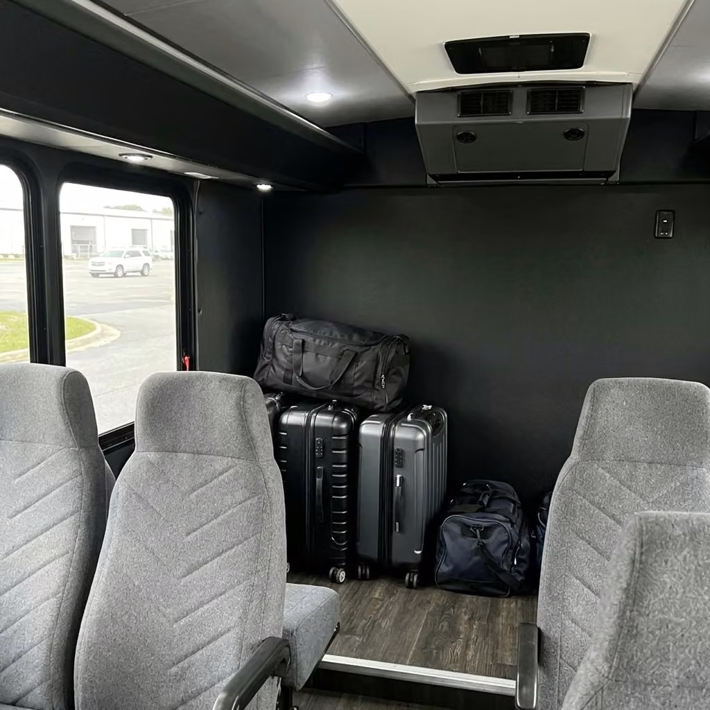 suisun city 15 passenger minibus luggage area