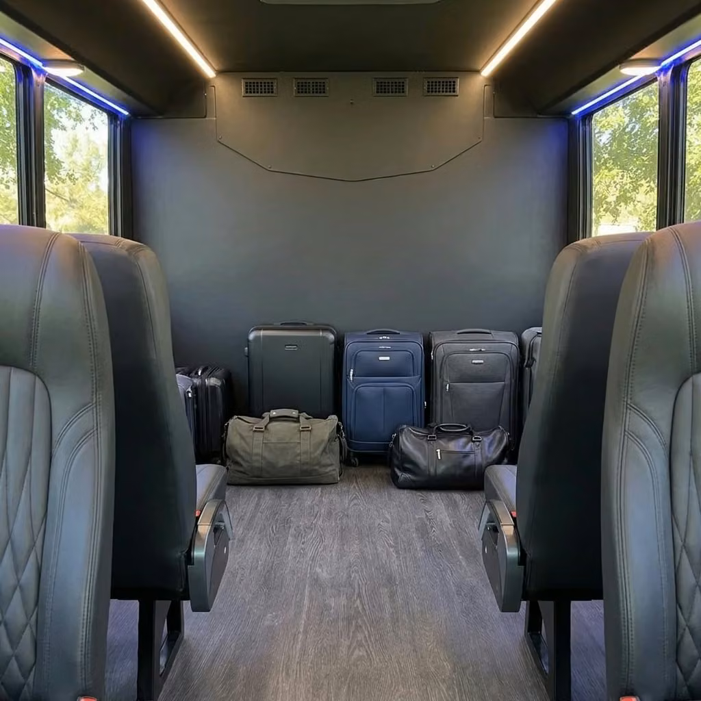 suisun city 20 passenger minibus luggage area