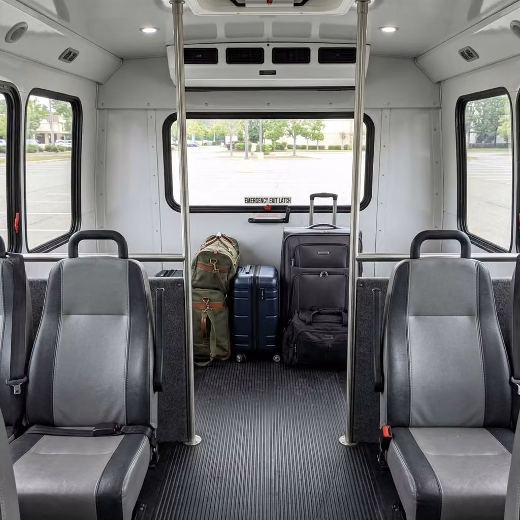 suisun city 35 passenger minibus luggage area