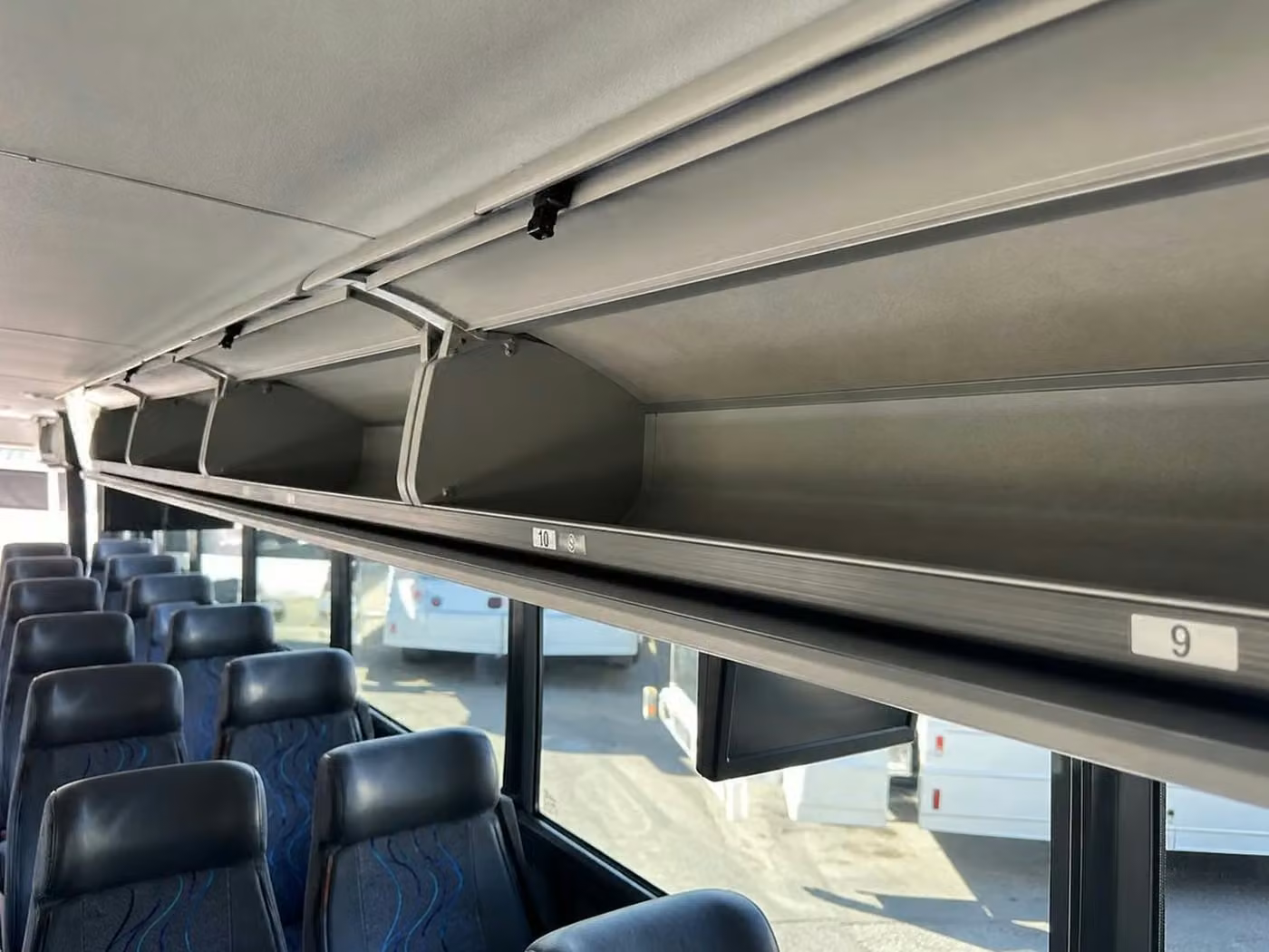 suisun city 56 passenger charter bus overhead storage