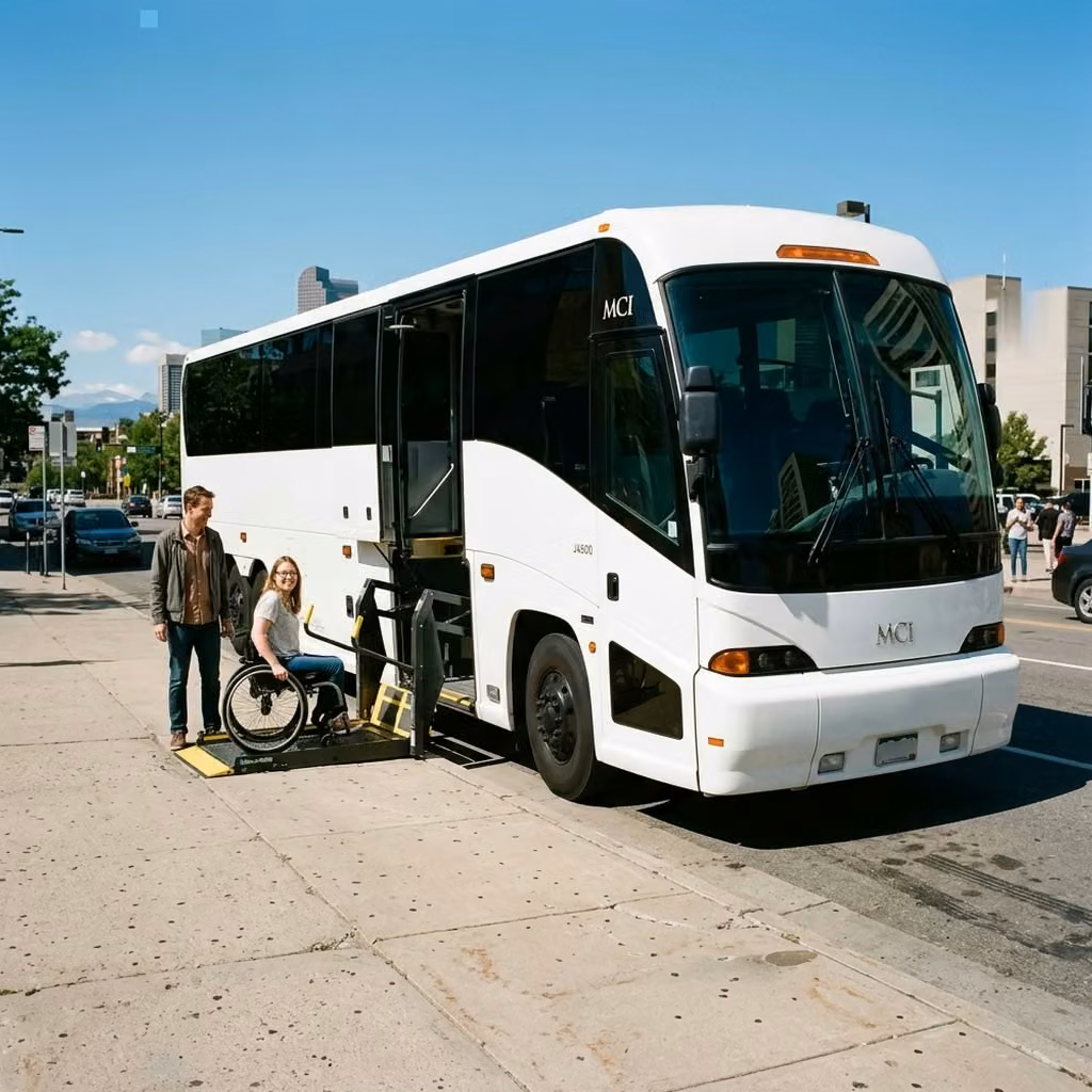 suisun city 56 passenger charter bus wheelchair lift
